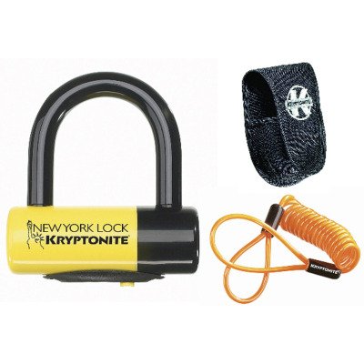 Kryptonite New York Liberty Disc Lock With Reminder Cable Yellow Sold Secure Gold U-Lock